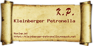 Kleinberger Petronella névjegykártya